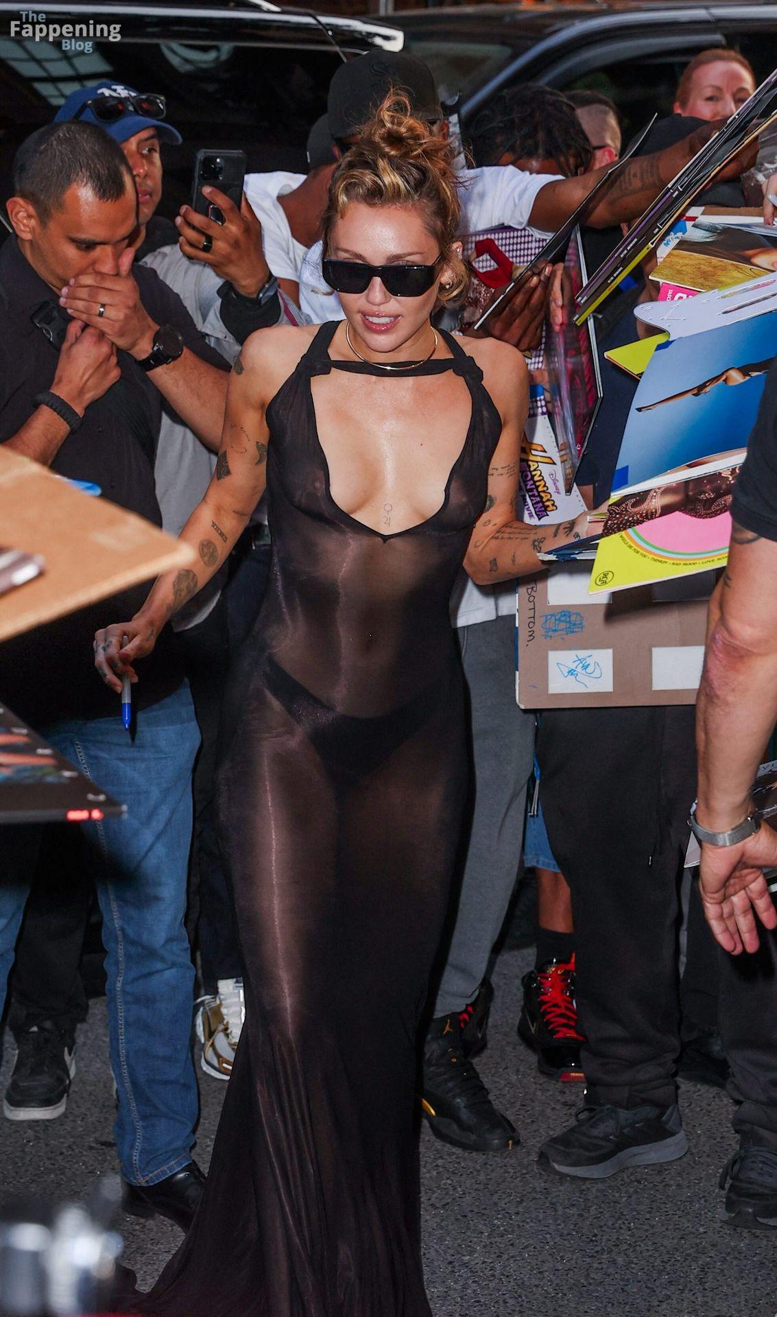 Miley cyrus nude tits in a sheer black dress in ny 003