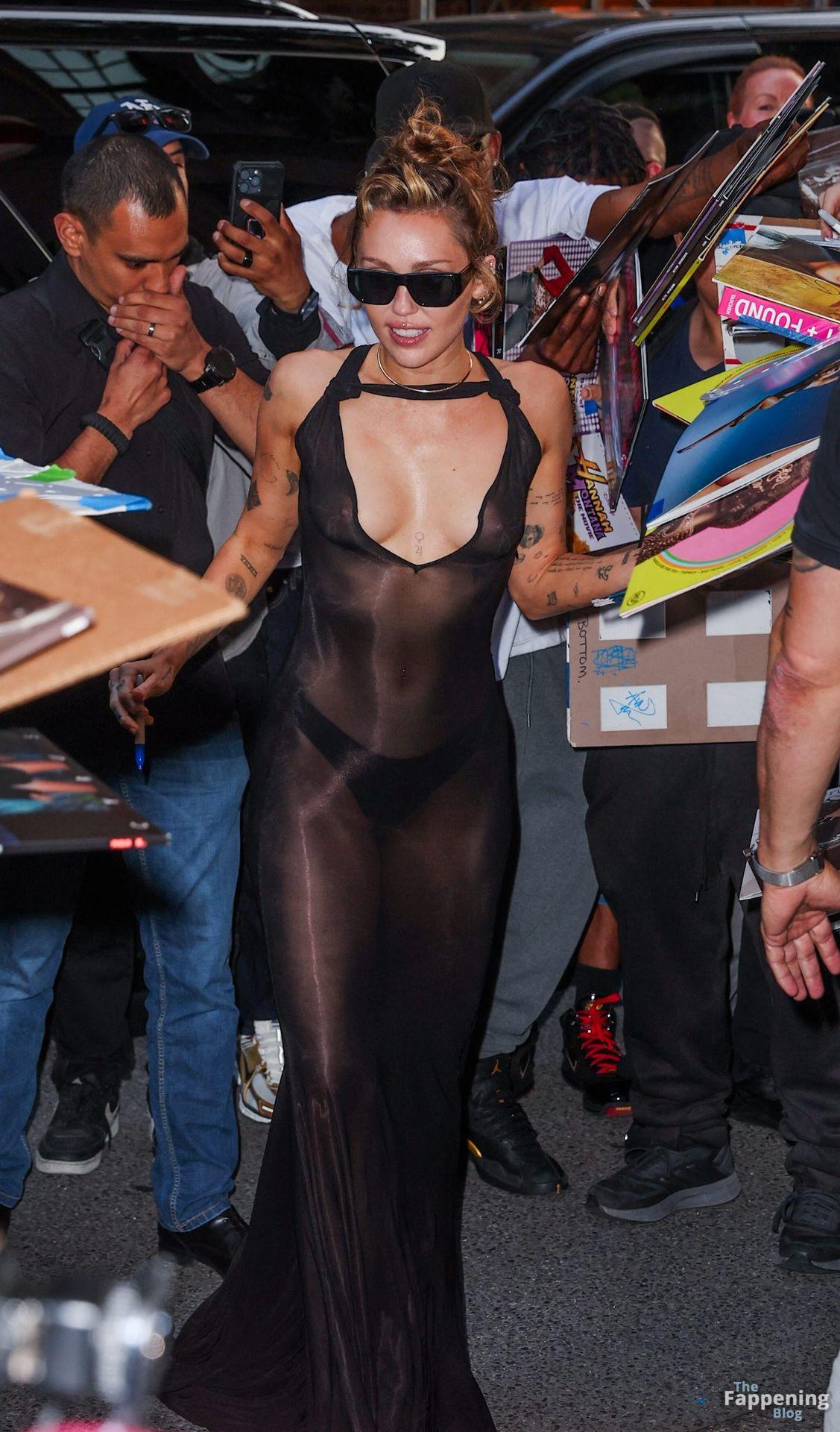 Miley cyrus nude tits in a sheer black dress in ny 004