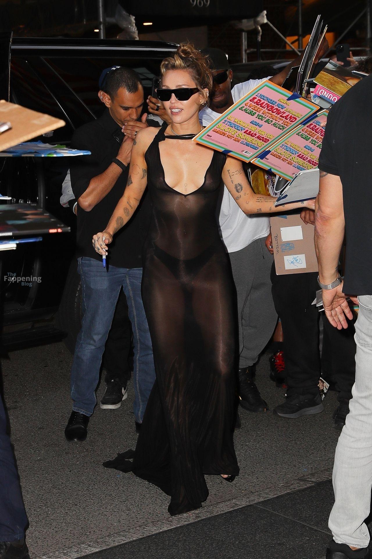 Miley cyrus nude tits in a sheer black dress in ny 012