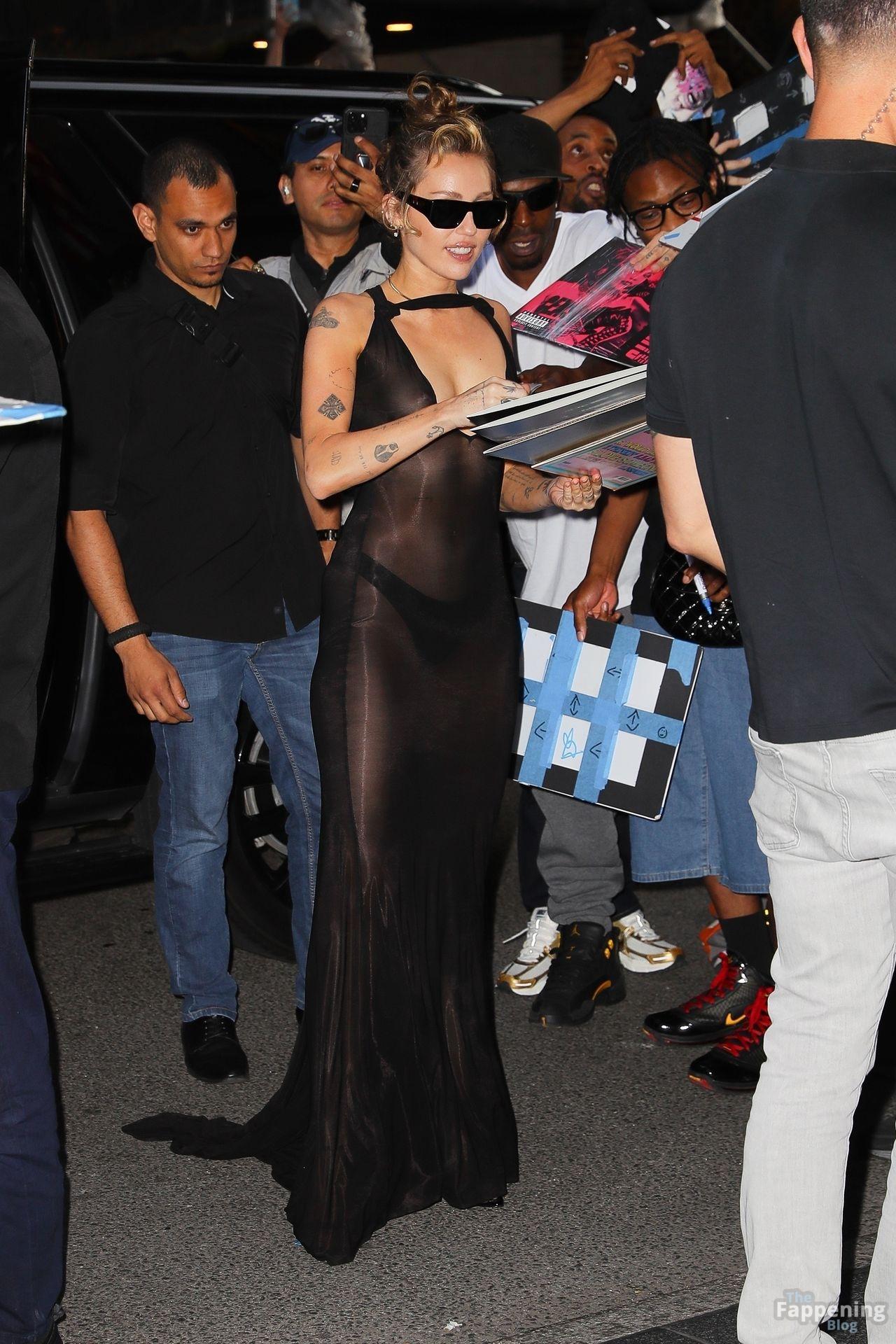 Miley cyrus nude tits in a sheer black dress in ny 016