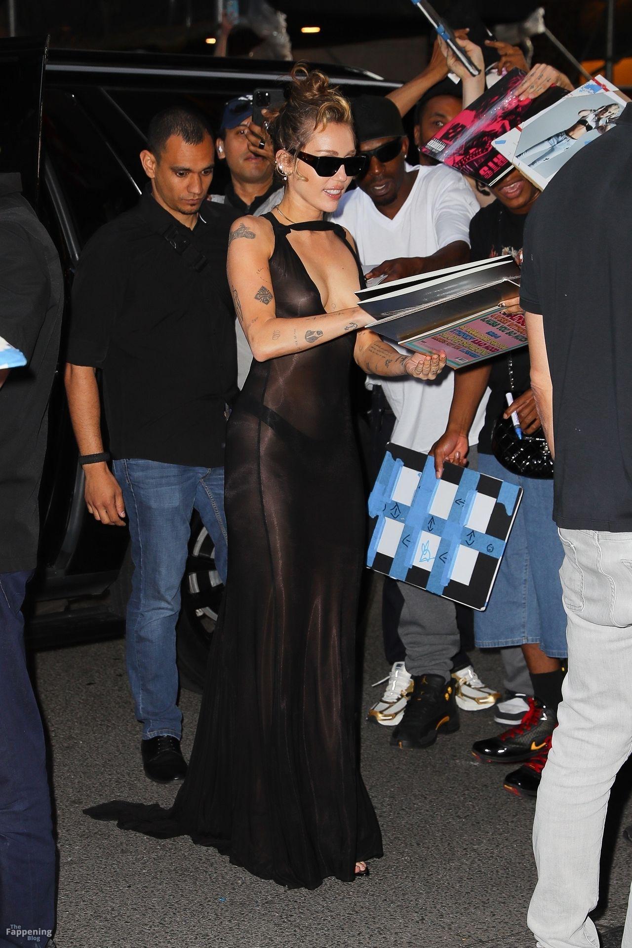 Miley cyrus nude tits in a sheer black dress in ny 017